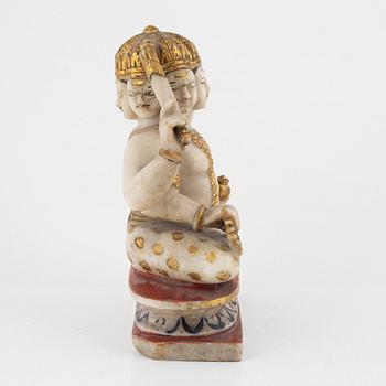 Buddha, alabaster, Indien, 1800-tal.