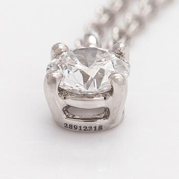 Tiffany & Co, halsband, platina, med en briljantslipad diamant.
