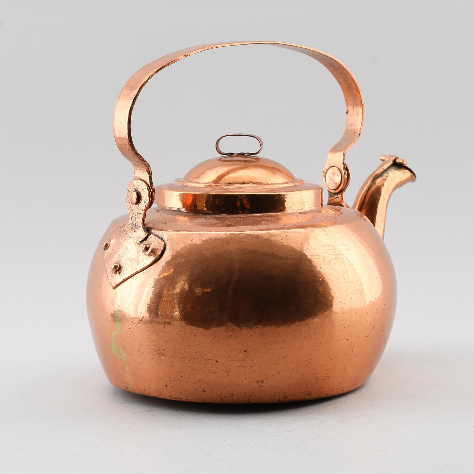 KAFFEKANNA, koppar, tidigt 1800-tal.