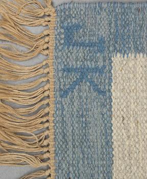 Karin Jönsson, possibly, a flat weave carpe, ca 249 x 173 cm, signed JK.