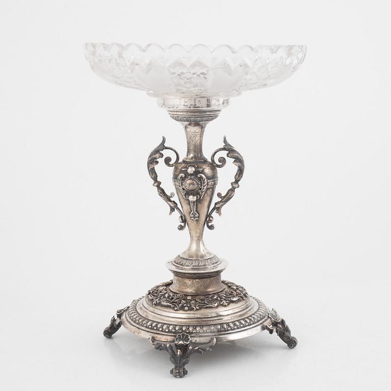 Uppsatsskål, silver och glas, Stockholm, 1900-talets början.