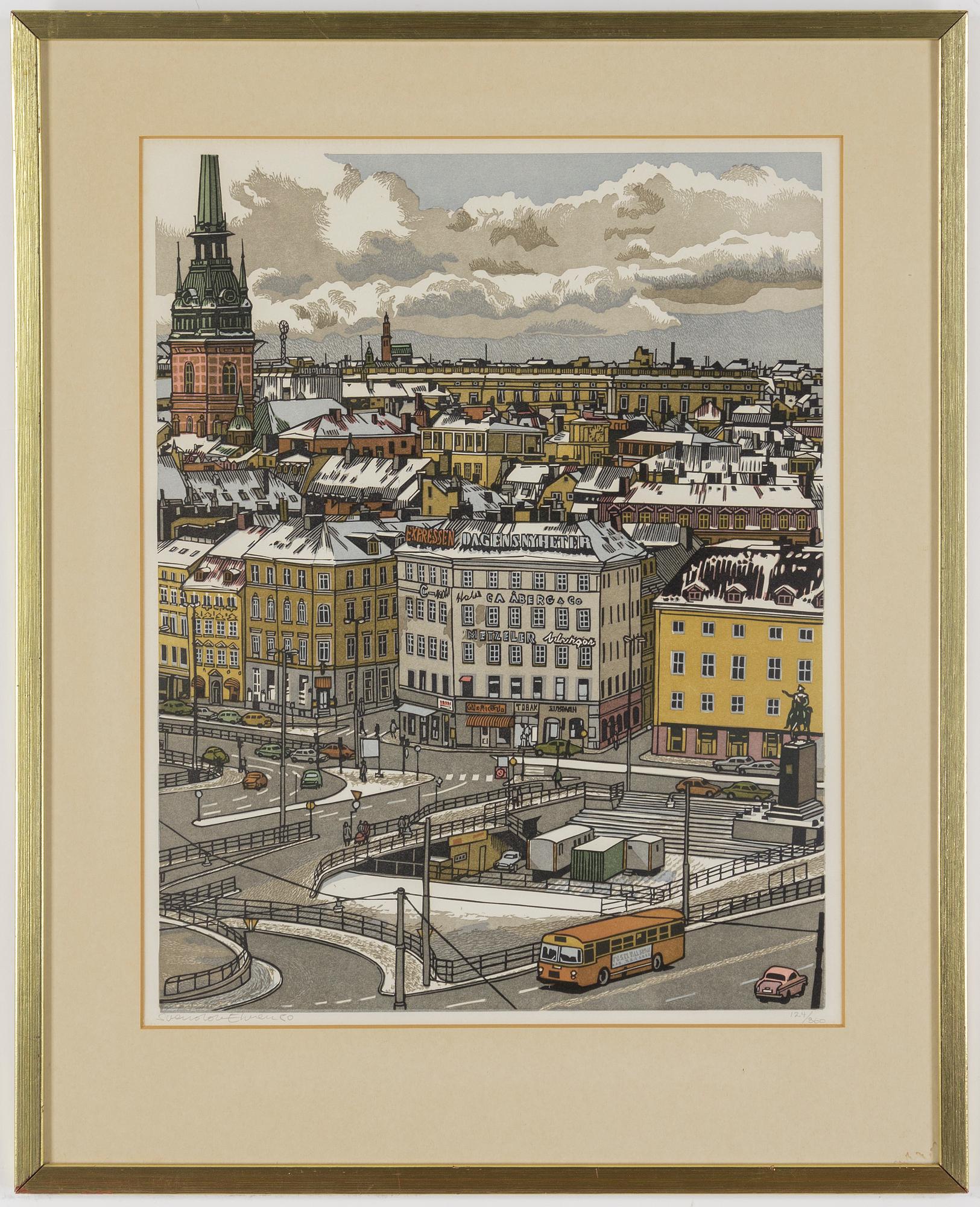 SVENOLOV EHRÉN, a lithograph in colors, signed and  numbered 124/360.