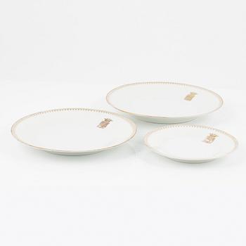 A 82 piece porcelin dinner service, France. With the Hamilton family coat of arms.