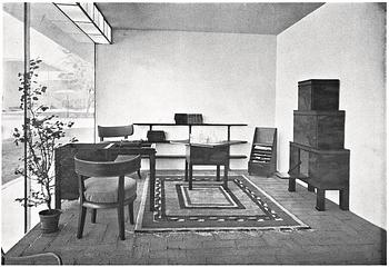 Carl Hörvik, skrivbord och stol, Nordiska Kompaniet, för Stockholmsutställningen 1930.