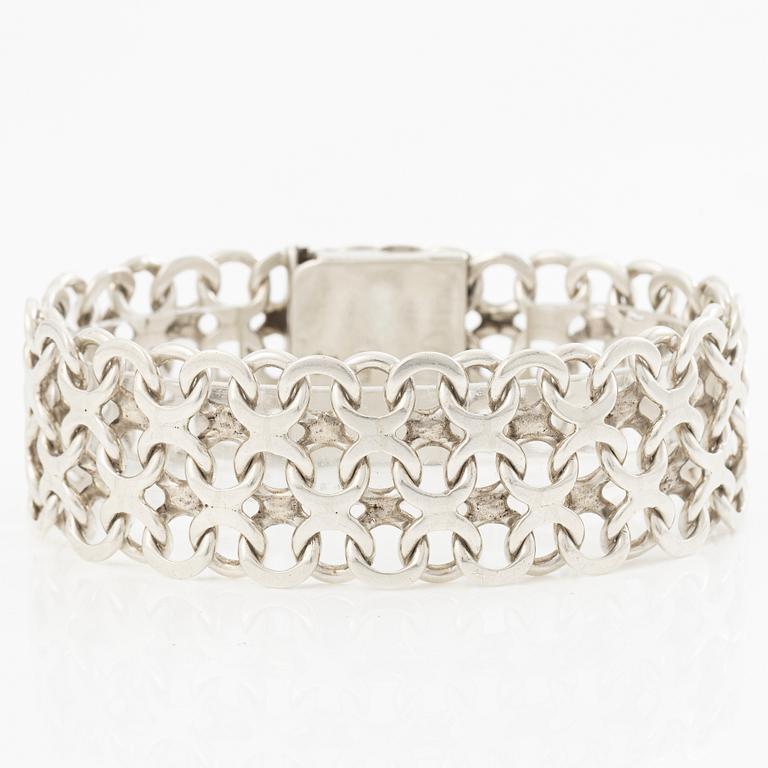 Armband, silver, x-länk.