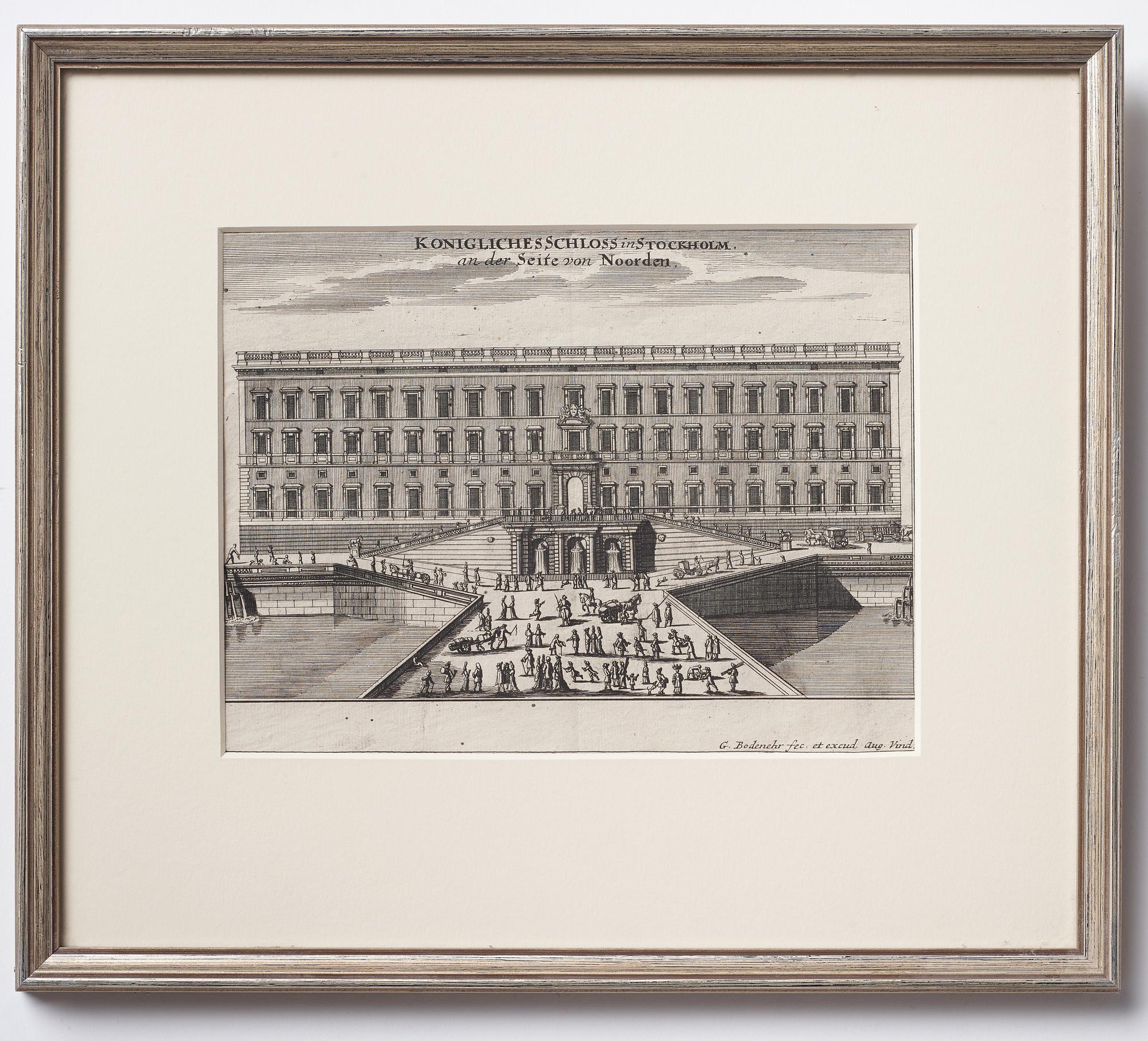 Four Swedish 19th century engravings from "Suecia Antiqua et Hodierna".