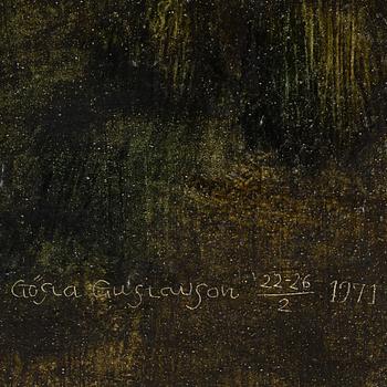 Gösta Gustavson, oil on papaer-panel, signed and dated 22-26/2 1971.