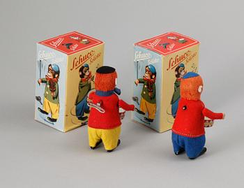 A set of two German Schucofigures, about 1950.