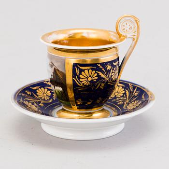 COFFEE CUP, porcelain, Gardner, Russia mid 19th century.