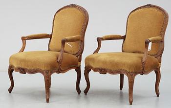 STOLAR, ett par, Louis XV stil, Frankrike, 1800-tal.