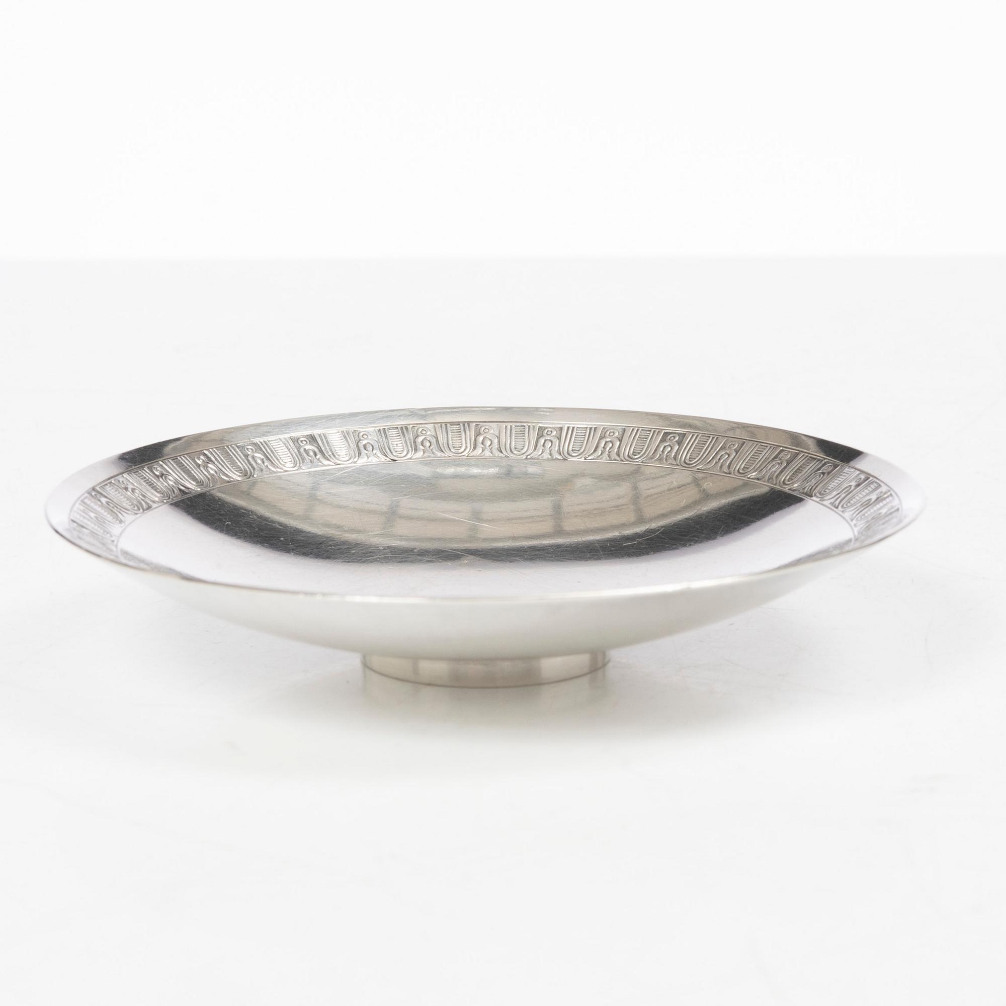 Atelier Borgila, skål/fat, sterling silver, Stockholm 1945.