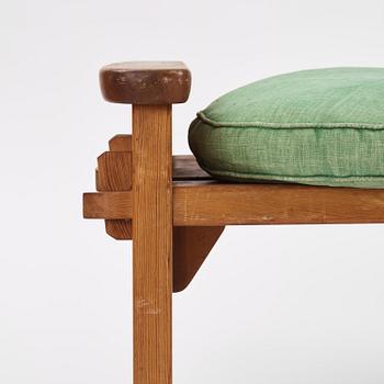 David Rosén, a pair of stained pine "Berga" stools, Nordiska Kompaniet, Sweden, 1940s.