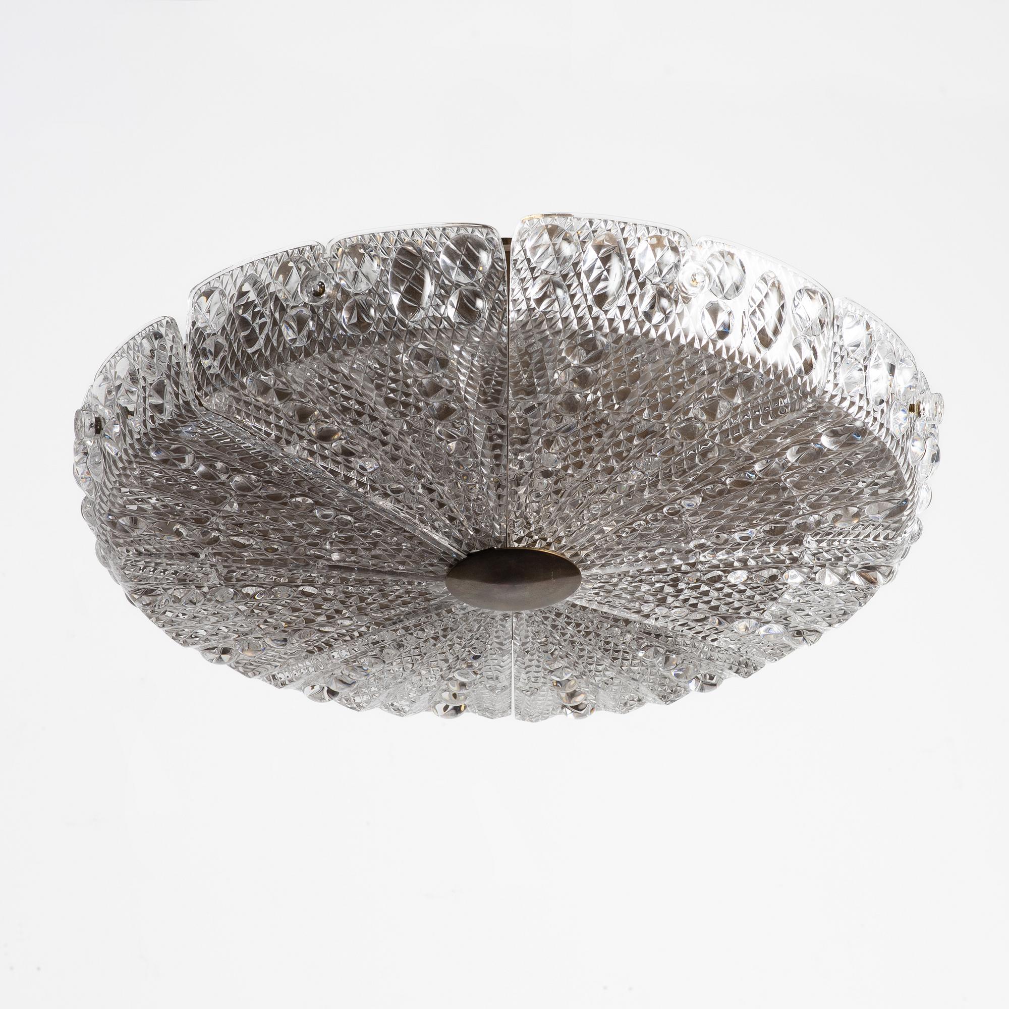 Carl Fagerlund, a ceiling lamp, Orrefors, second half of the 20th century.