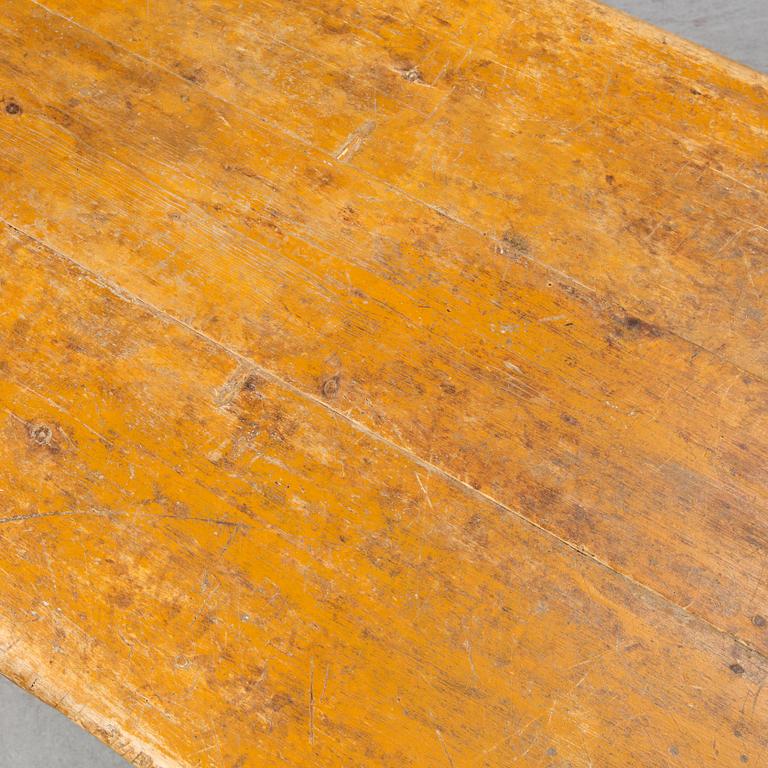 A painted pine table, 19th Century.