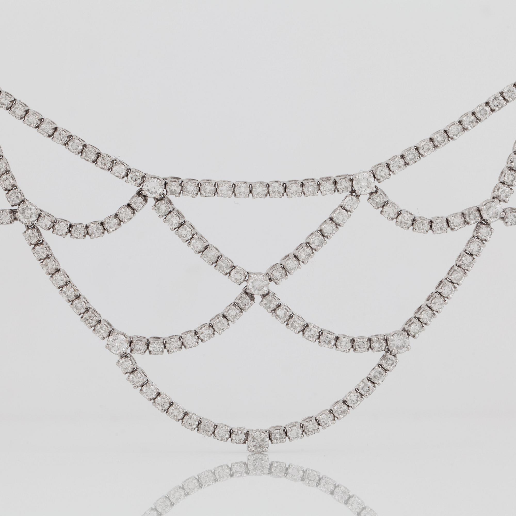 A circa 15.00 ct brilliant cut diamond necklace .