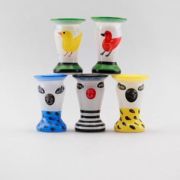 ÄGGKOPPAR, 5 st, glas, Ulrica Hydman-Vallien, Kosta Boda.