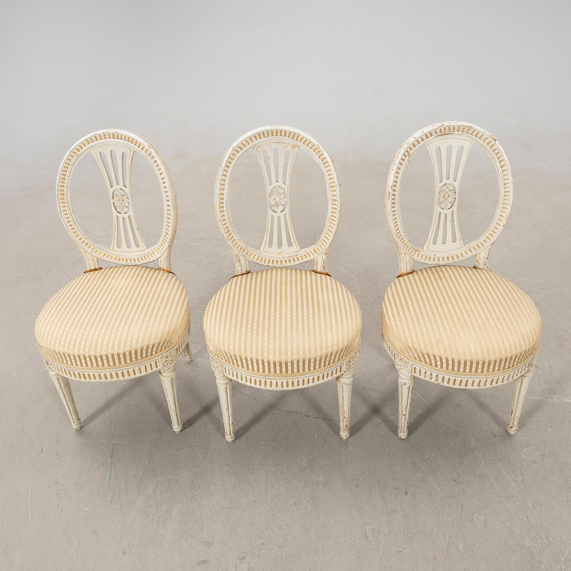 Chairs 6 pcs Sengustavian Lindomar work, first half of the 19th century.
