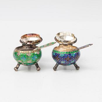 Salt cellars with spoons, China, 20th century.