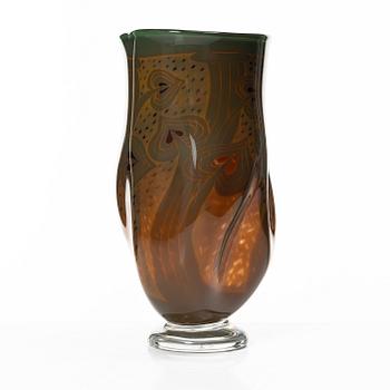 Gunnar Cyrén, vase, Graal, Orrefors 1989.
