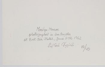 Leif-Erik Nygårds, "Marilyn Monroe photographed in Los Angeles at Bel Air Hotel, June 27th 1962".