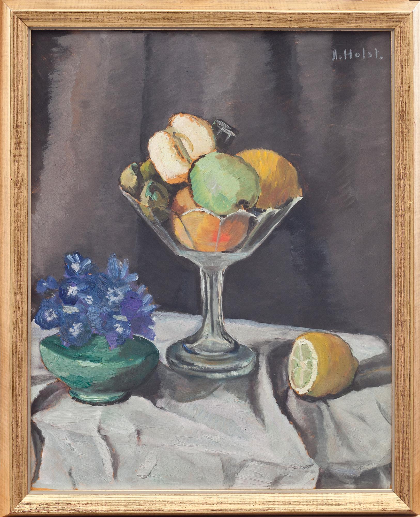 AGDA HOLST, olja på pannå, signerad, 1920-tal.