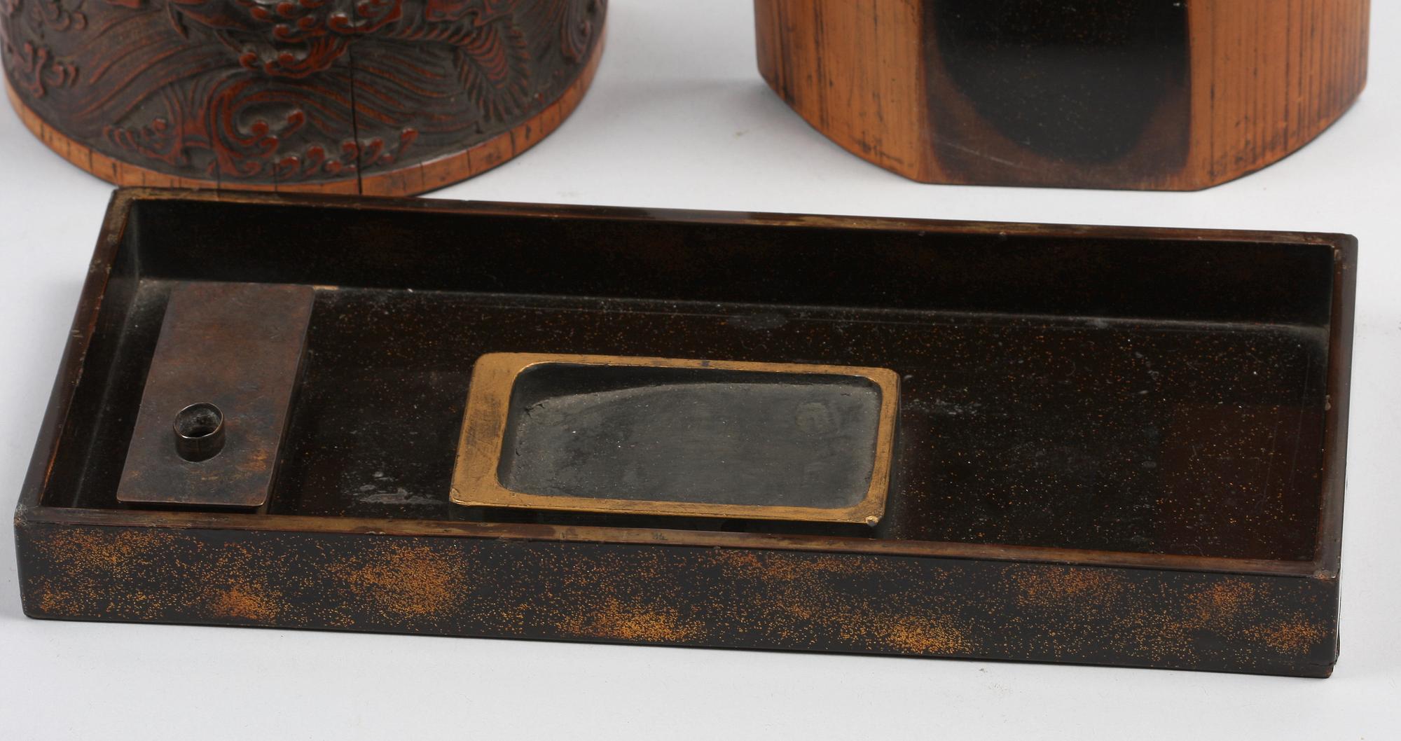 SKRIVSCHATULL, bambu, Japan, 1700-tal.