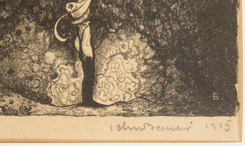 JOHN BAUER, lithograph, signed and dated 1915.