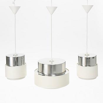 Uno & Östen Kristiansson, a group of three ceiling lights from the 'Cylindus-series', Luxus, Vittsjö, 1970's.