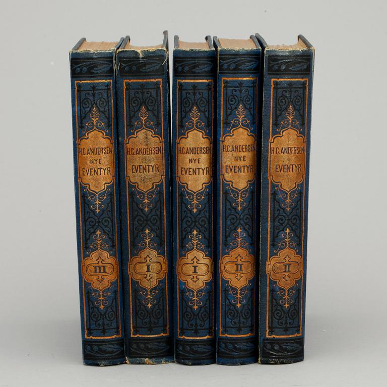 H.C. ANDERSEN, 5 vol, "Nye eventyr og historier", I-III, Köpenhamn 1870-74.