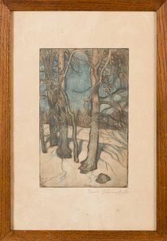 EERO JÄRNEFELT, softground etching, signed.