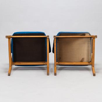 Two armchairs probably by Lasse Ollinkari for Aarne Ervi Architect's office manufacturer Haimi 1952.