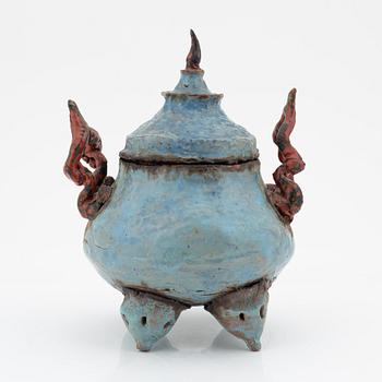 Mary-Ann Tollin Verde, a ceramic lidded urn, second half of the 20th Century.