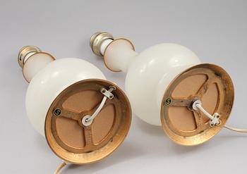 BORDSLAMPOR, ett par, troligen Italien, 1900-talets andra hälft.