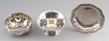 SKÅLAR, 3 st, silver, 1900-talets första hälft. Vikt ca 692 g.