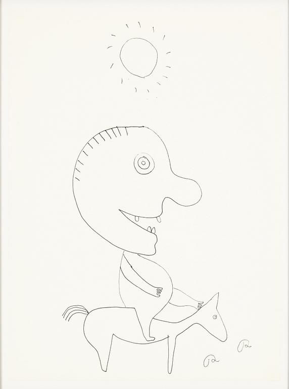 Roger Risberg, indian ink drawing, signed. Executed in 2008.