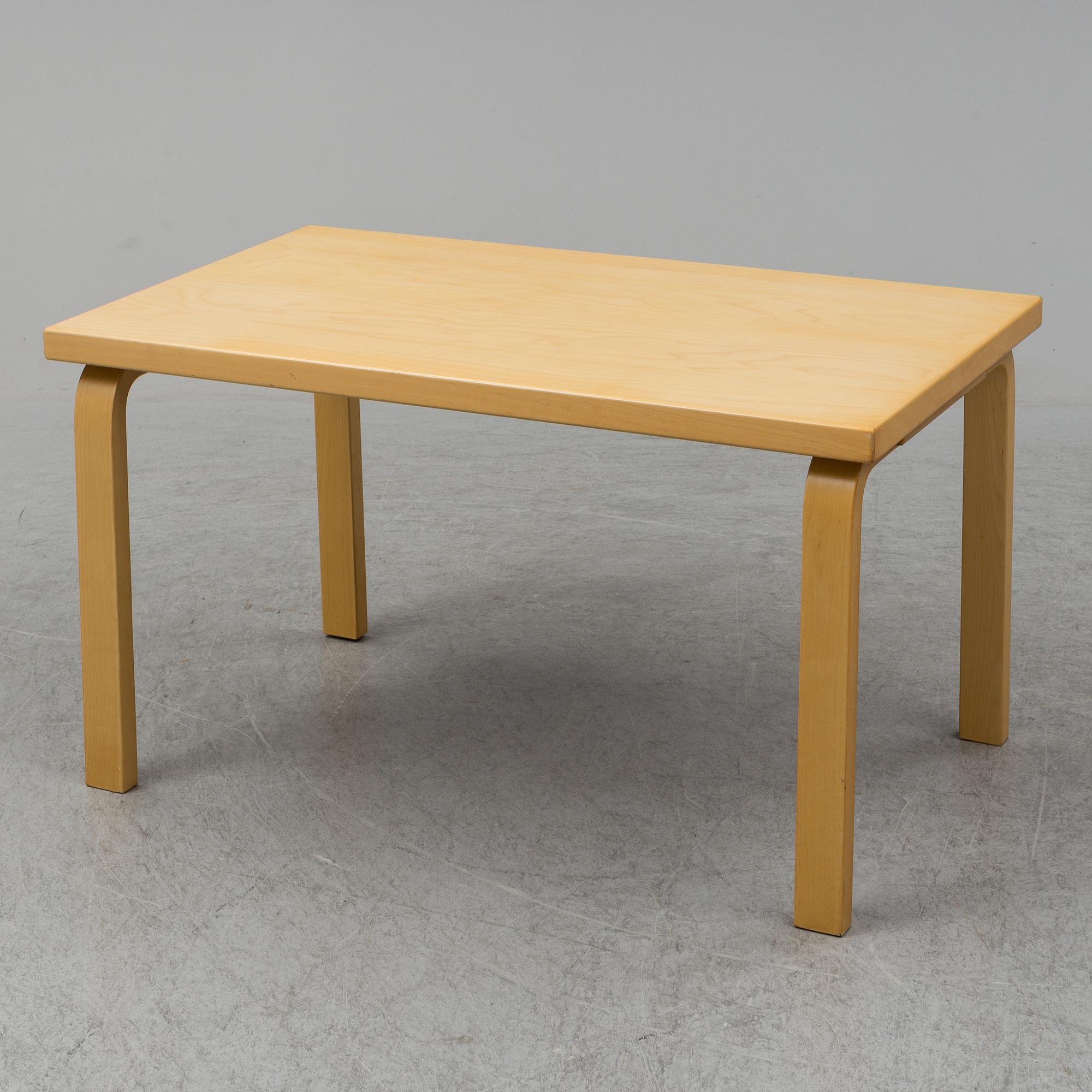 ALVAR AALTO, a birch coffee table from Artek, Finland.