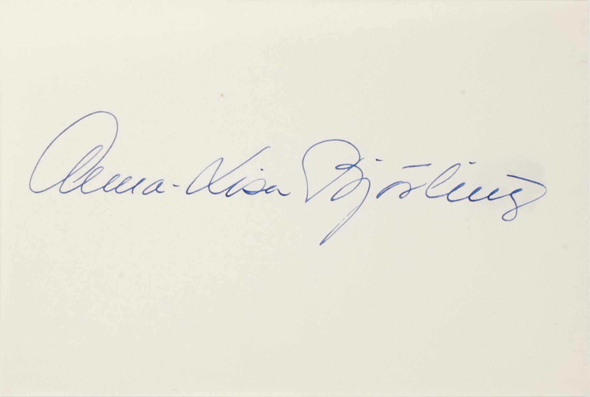 AUTOGRAFER, 2 st, Jussi o Anna Lisa Björling, egenhändiga.