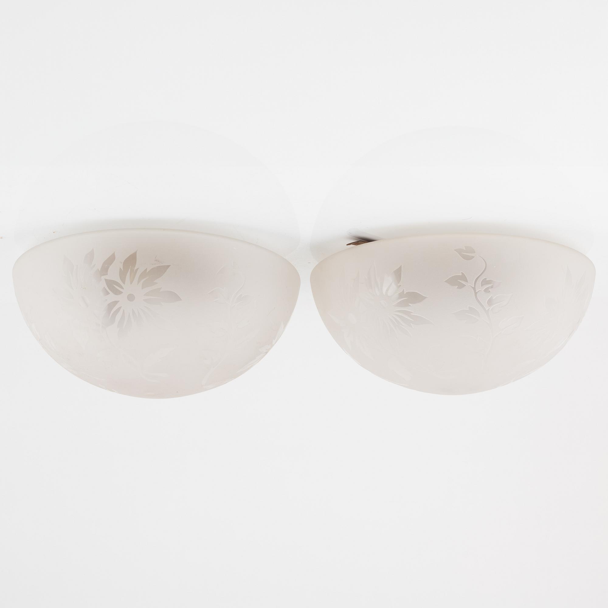 A pair of ceiling lamps, mid 20th Century.