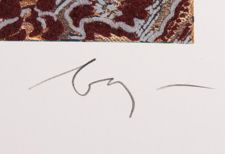 ENRICO BAJ,  sekatekniikka ja väripainos, 4 kpl, signeerattu ja numeroitu.