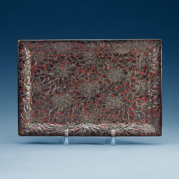 A black lacquer tray, presumably late Qing dynasty/early 20th Century.