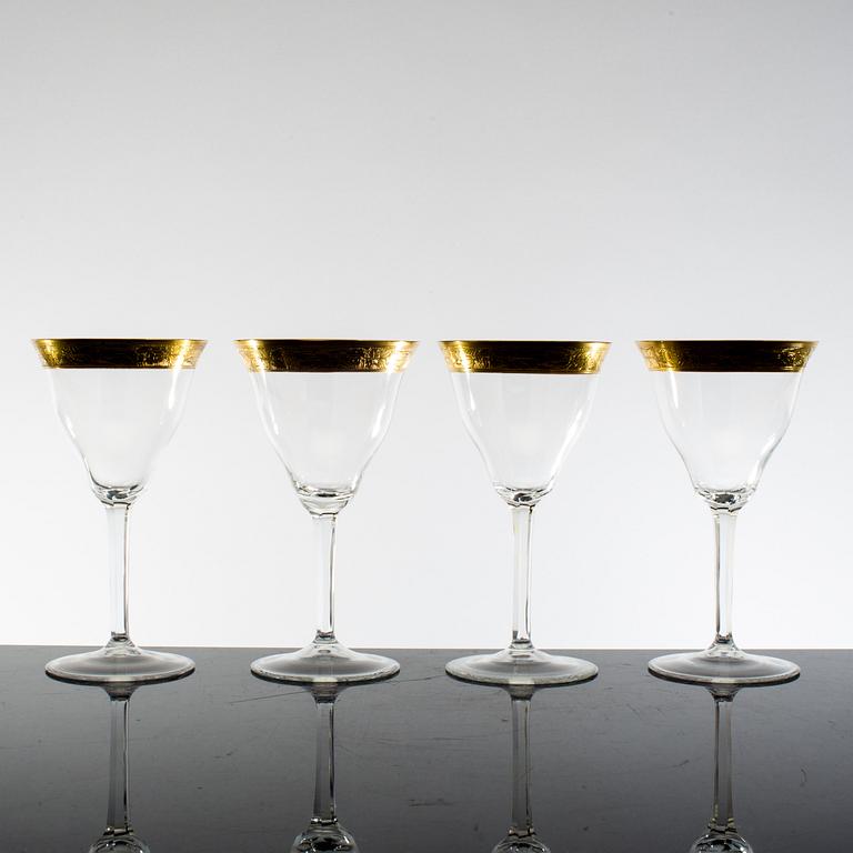 A lot of 18 wine glasses early 20th century.