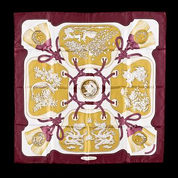 A silk scarf by Hermès, "Tsubas".