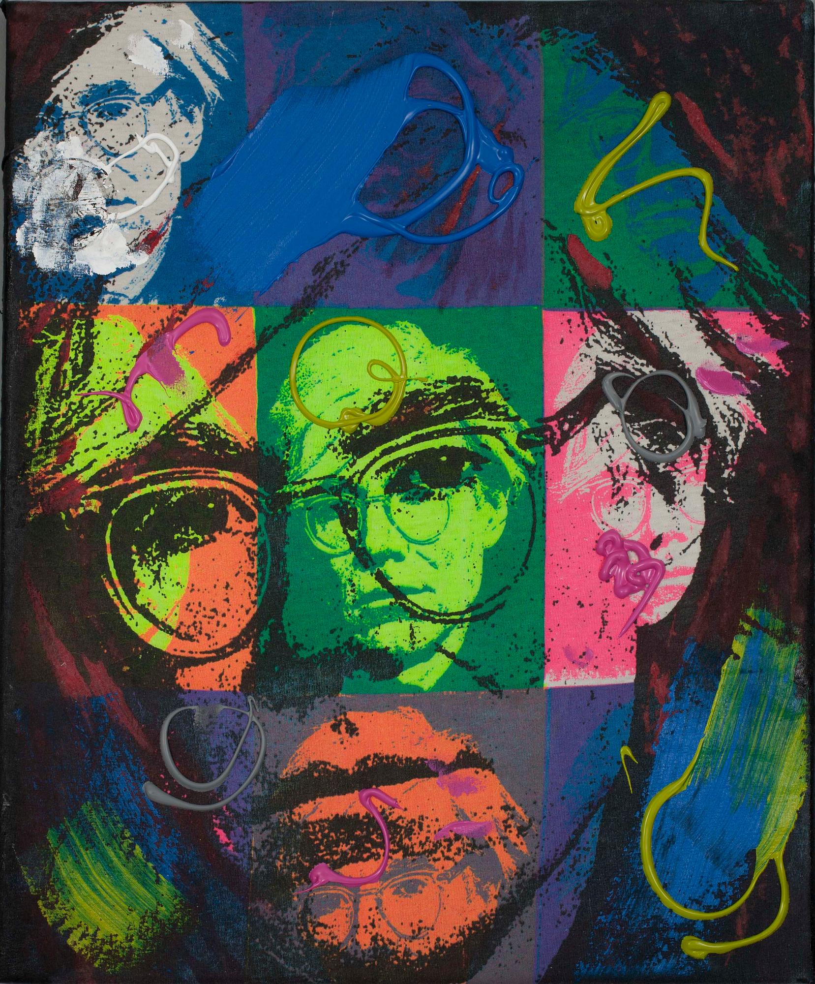 KARI RIIPINEN, Andy Warhol-collage, sign och dat 22.10.2011 a tergo.