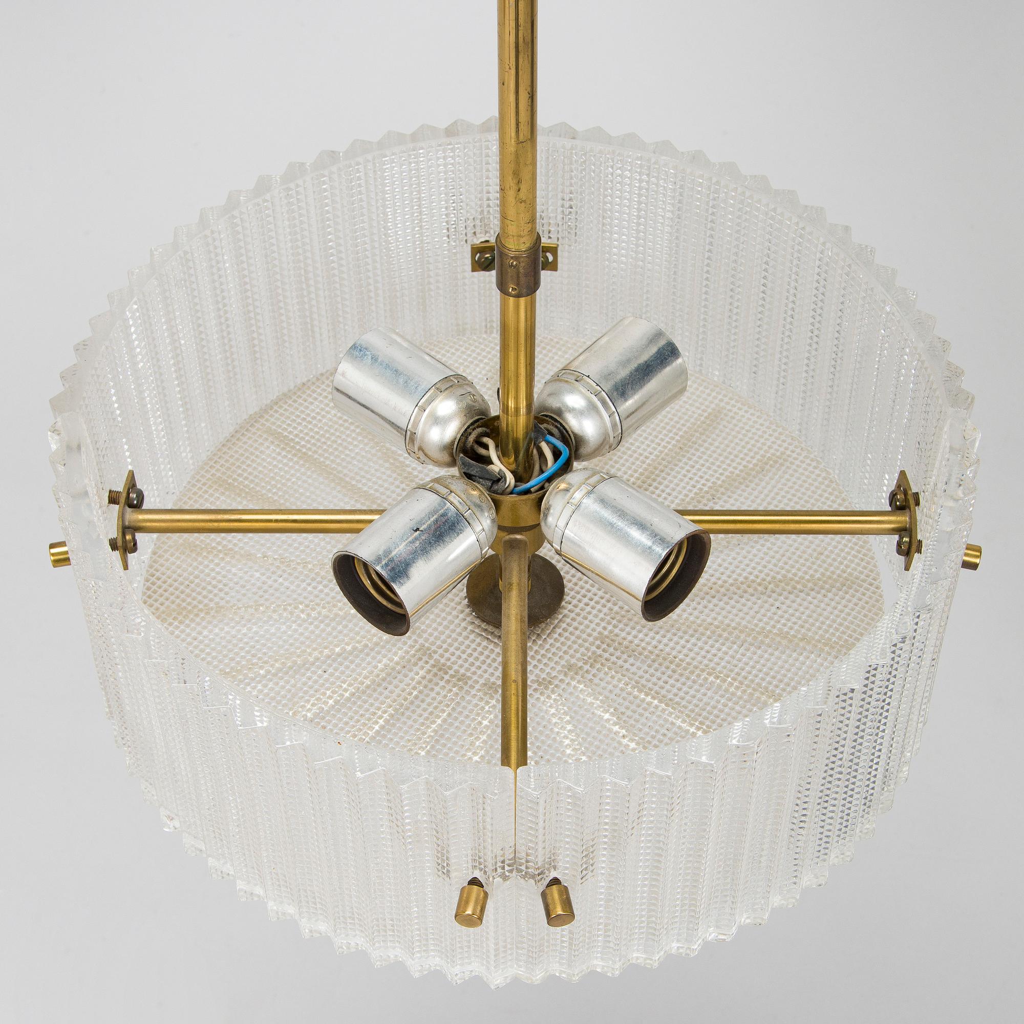 Carl Fagerlund, ceiling lamp, Orrefors 1970s.
