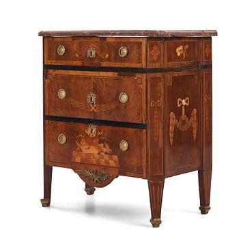 16. A Gustavian marquetry commode by G. Foltiern (master in Stockholm 1771-1804).