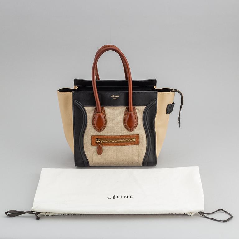 Céline, a canvas and leather 'Luggage' handbag.