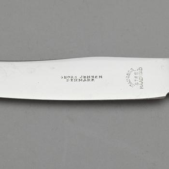 KNIVAR, 6 st, silver, Konge/Acorn, Johan Rohde för Georg Jensen. Total vikt ca 245 gram.