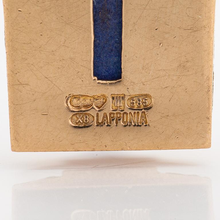 Björn Weckström, A 14K gold and lapis lazuli necklace "Torso". Lapponia 1999.