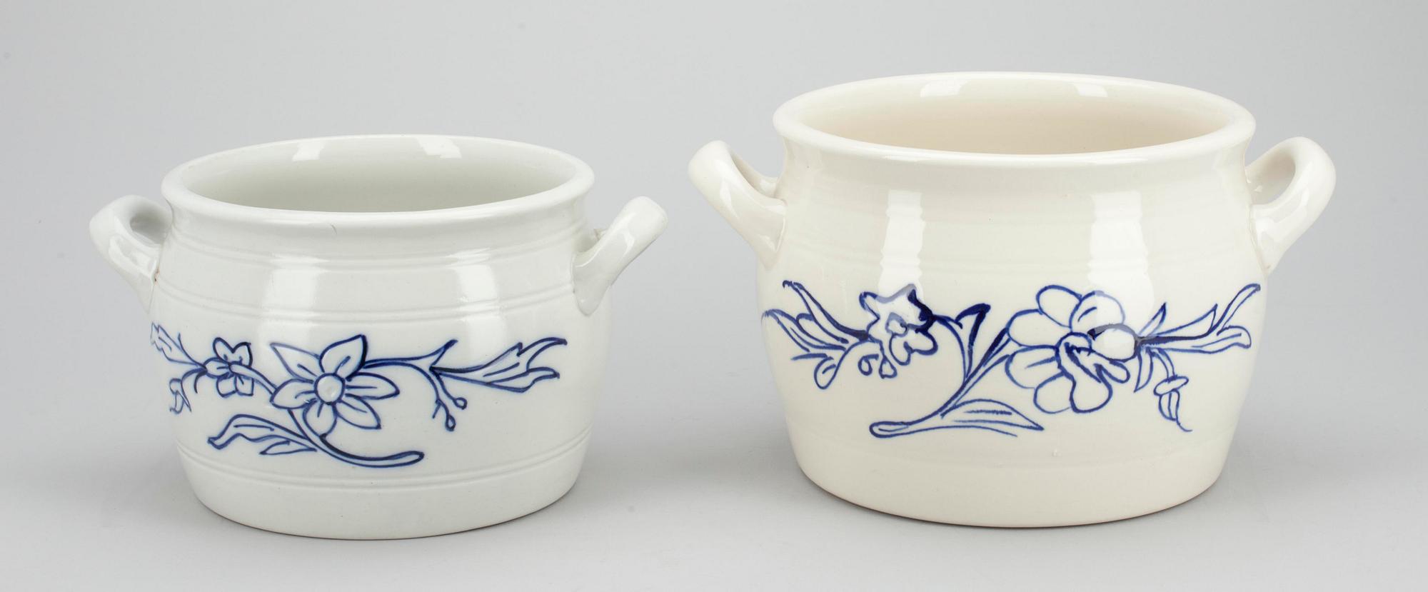 SMÖRBYTTOR, 2 st, fajans, Arabia 1932-49.