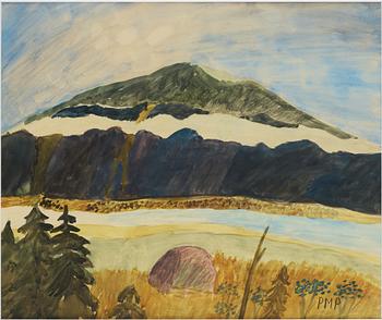 Primus Mortimer Pettersson, akvarell på papper, signerad PMP.